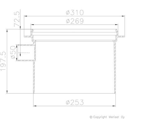 Korotusrengas Merika M-336 250x197 50mm PH-kaivoon - KarelianStore