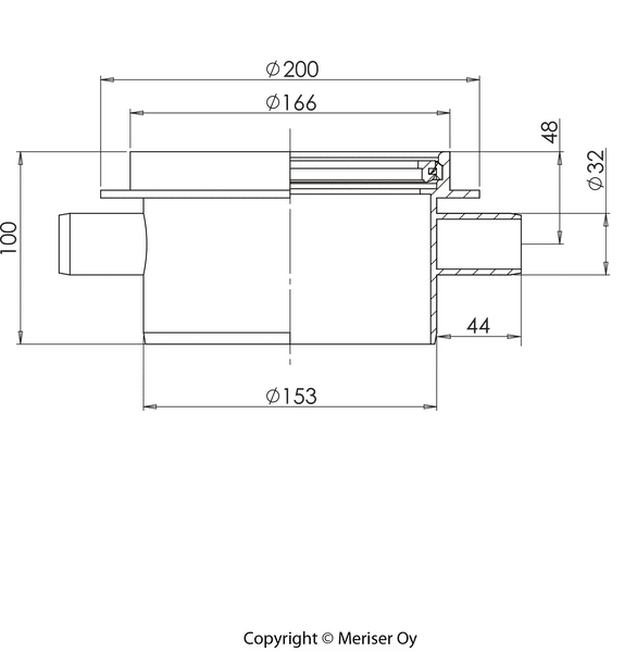 Korotusrengas Merika M-401 150x100 2x32 Sivuliitäntä - KarelianStore