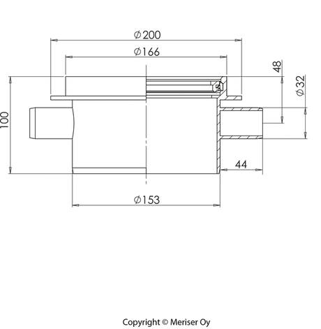 Korotusrengas Merika M-401 150x100 2x32 Sivuliitäntä - KarelianStore