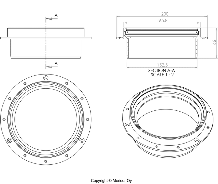 Korotusrengas Merika M-413 150x65 mm - KarelianStore