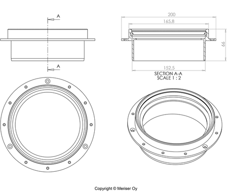 Korotusrengas Merika M-413 150x65 mm - KarelianStore