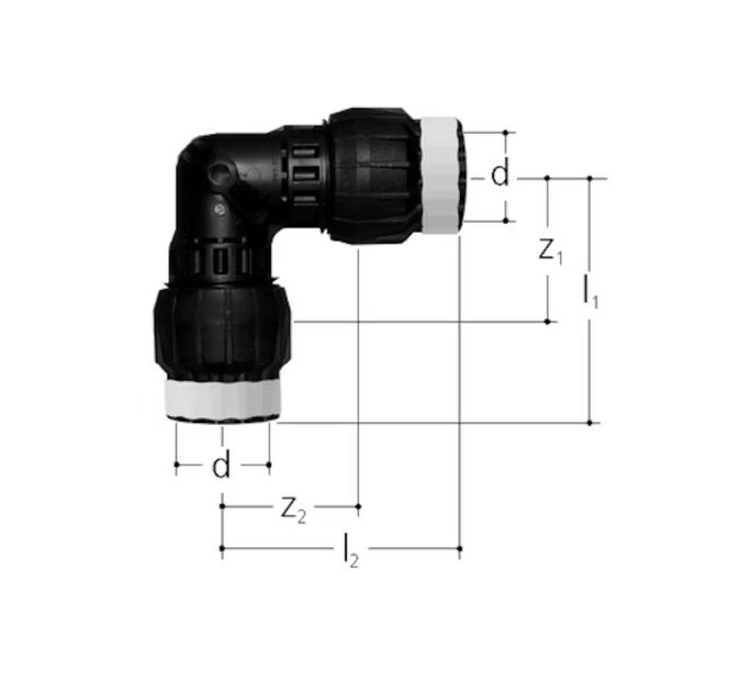 Kulmaliitin Sanipex MT GF 45 20x20 PPSU PA - KarelianStore