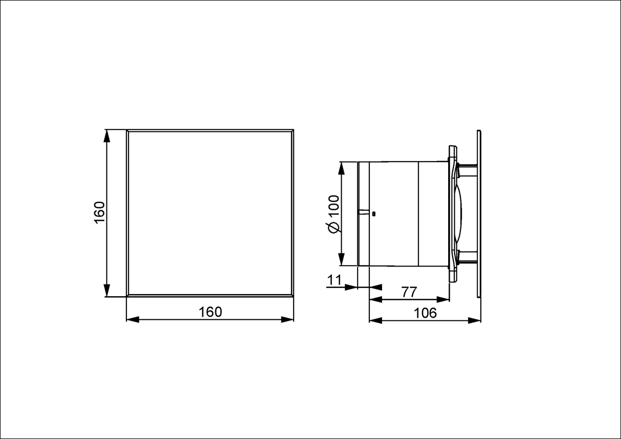 Kylpyhuonepuhallin PROF KWS100, perusmalli - KarelianStore
