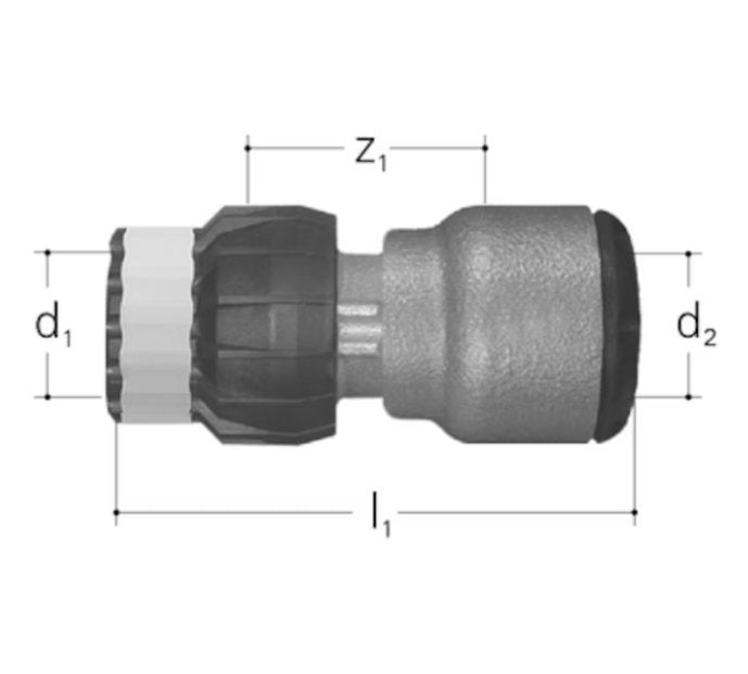 Kytkentäliitin Sanipex MT GF Kompo 26x22 CU-putkelle - KarelianStore