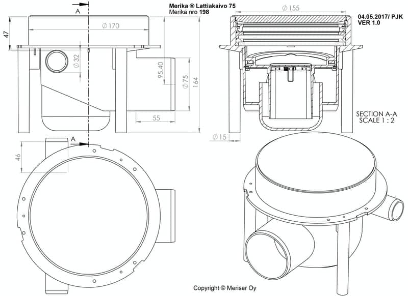 Lattiakaivo Merika M-198 75mm Korkea Vaaka - KarelianStore