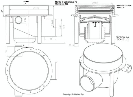 Lattiakaivo Merika M-198 75mm Korkea Vaaka - KarelianStore