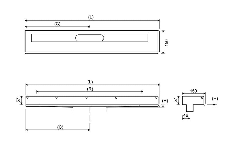 Lattiakaivokaluste Unidrain 1002 2 Seinäkiinnikettä 1000mm - KarelianStore
