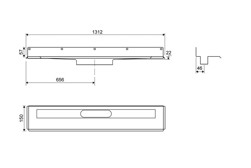 Lattiakaivokaluste Unidrain 1004 1 Seinäkiinnike 1200mm - KarelianStore
