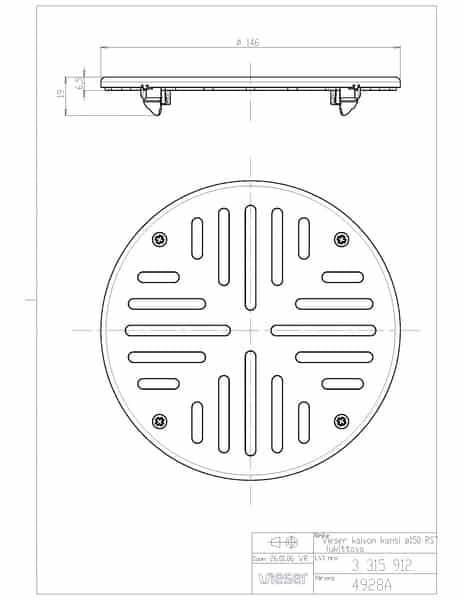 Lattiakaivon Kansi Vieser 150 RST Lukittava Pyöreä - KarelianStore
