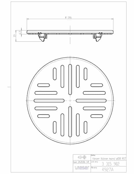 Lattiakaivon Kansi Vieser 150 RST Pyöreä - KarelianStore