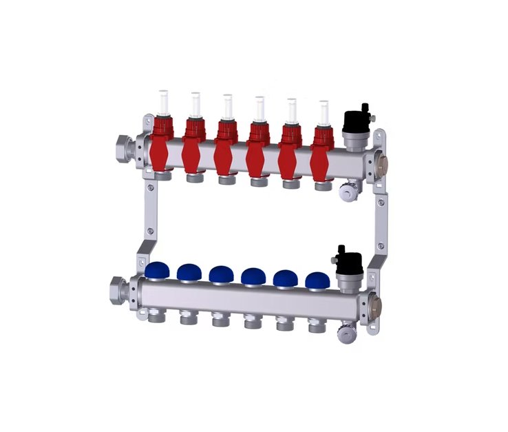 Lattialämmitysjakotukki Purmo 10-lähtö Virtausmittari - KarelianStore