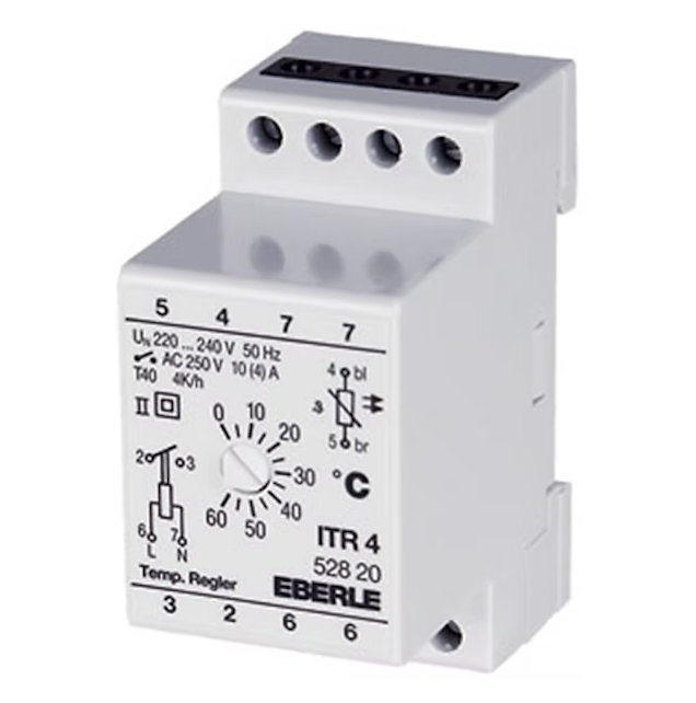 Lattiatermostaatti Eberle 52820,0-+60,10A DIN - KarelianStore