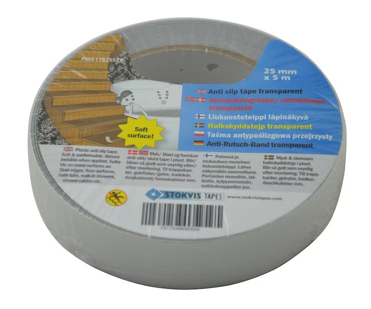 Liukuesteteippi Stokvis 25mm 5m Kirkas Pehmeä - KarelianStore