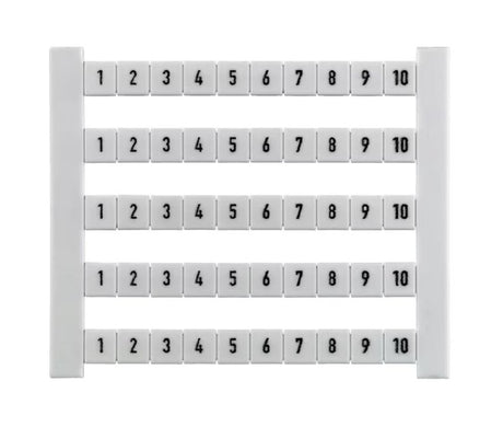 Merkintäkilpi Weidmuller 0523060001 Dekafix 5 1-10 50kpl - KarelianStore
