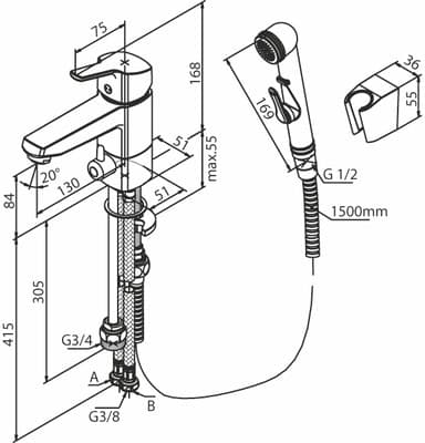 Mora Lionx Pesuallashana käsisuihkulla ja pesukoneventtiilillä - KarelianStore