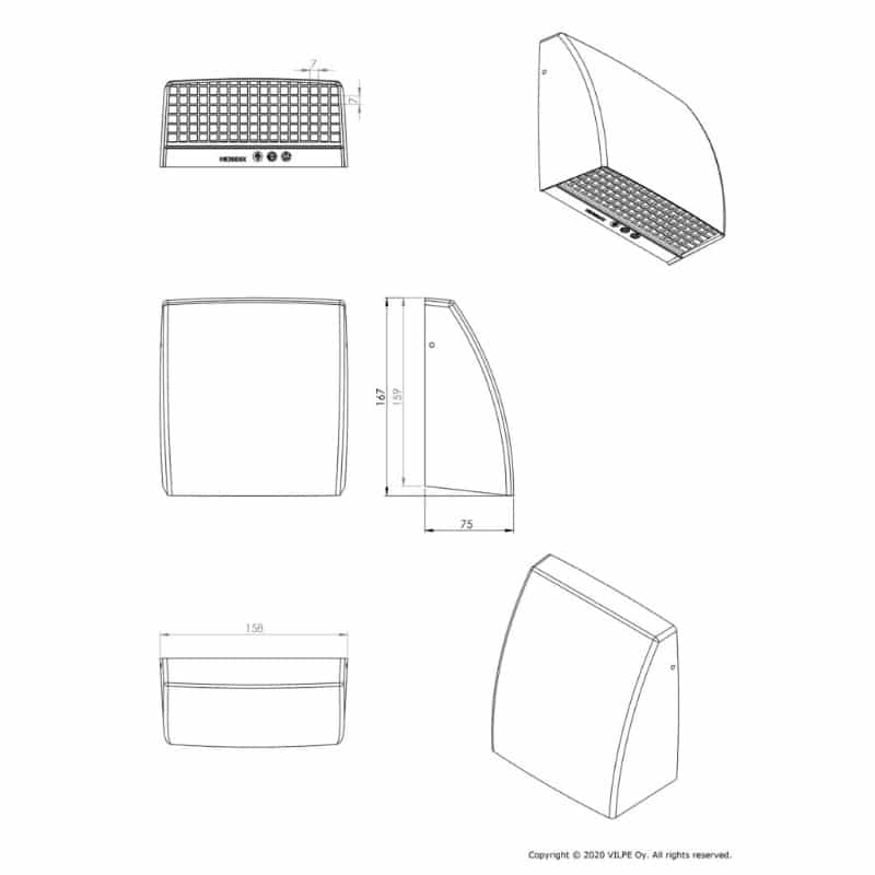Myrskysuoja VILPE WIVE 150X150 Musta - KarelianStore