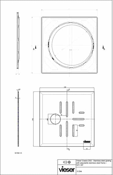 Neliökansi Vieser 197x197 Classic 32 mm RST Kehys - KarelianStore