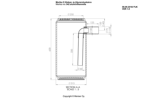 Öljyn- ja Hiekanerotin Merika PHV M-342 75/315mm 30L - KarelianStore