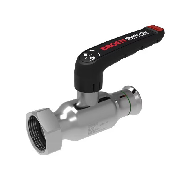 Palloventtiili Broen Full Flow HST 15x3/4 Puristus/Mutteri Matala - KarelianStore