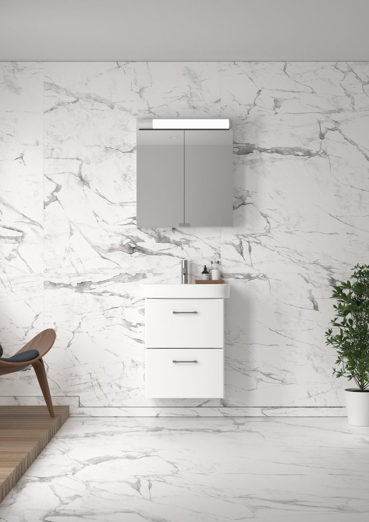 Peilikaappi IDO Reflect Basic 560 valolla ja kahdella ovella - KarelianStore