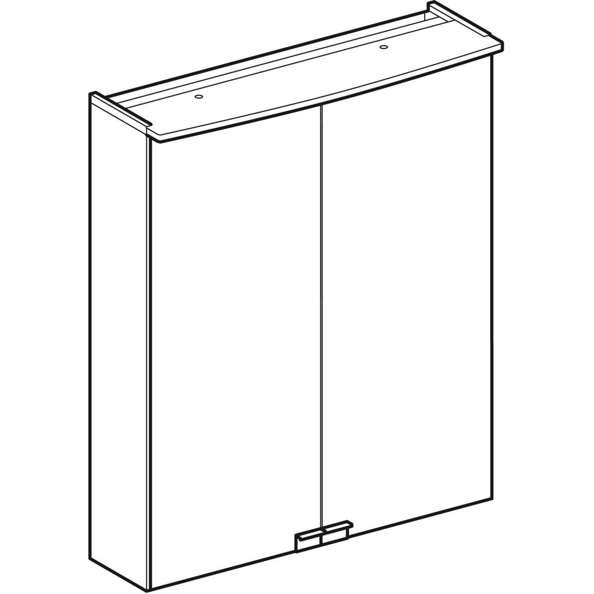 Peilikaappi IDO Reflect Clear 560 valolla ja kahdella ovella - KarelianStore