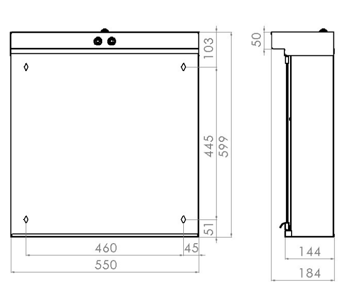 Peilikaappi Polaria LED VPK 550 Oikea VVS - KarelianStore
