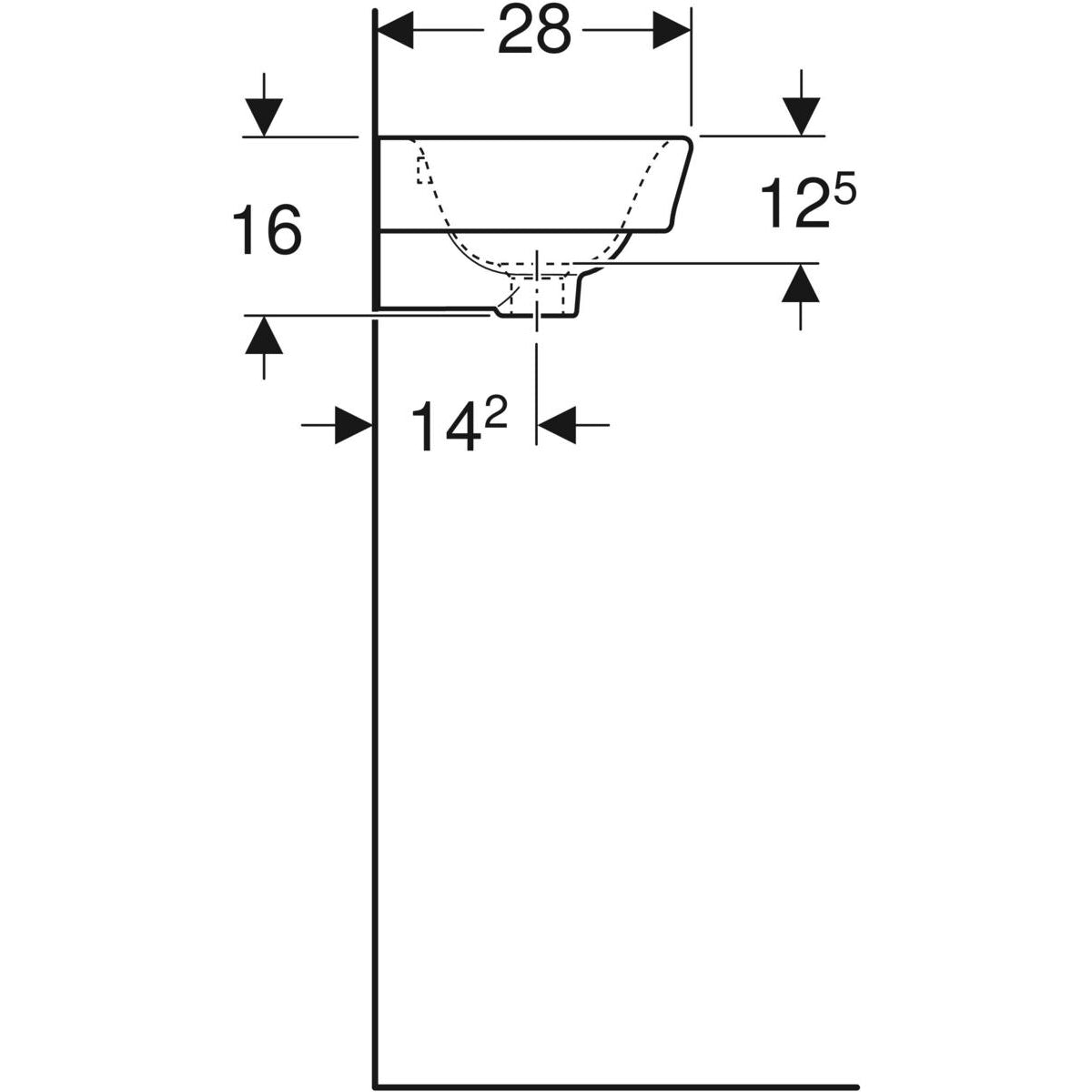 Pesuallas IDO Glow 400 mm Pyöreä oikea - KarelianStore