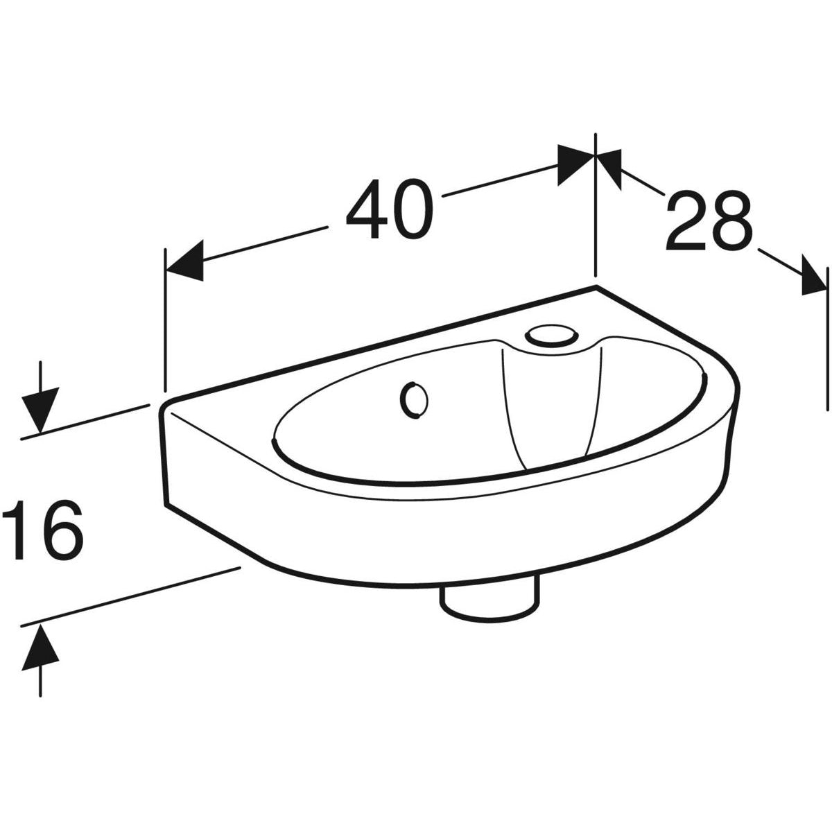Pesuallas IDO Glow 400 mm Pyöreä oikea - KarelianStore