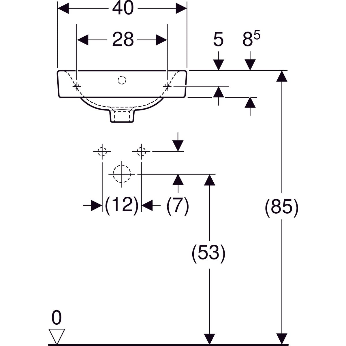 Pesuallas IDO Glow 400 mm Pyöreä oikea - KarelianStore