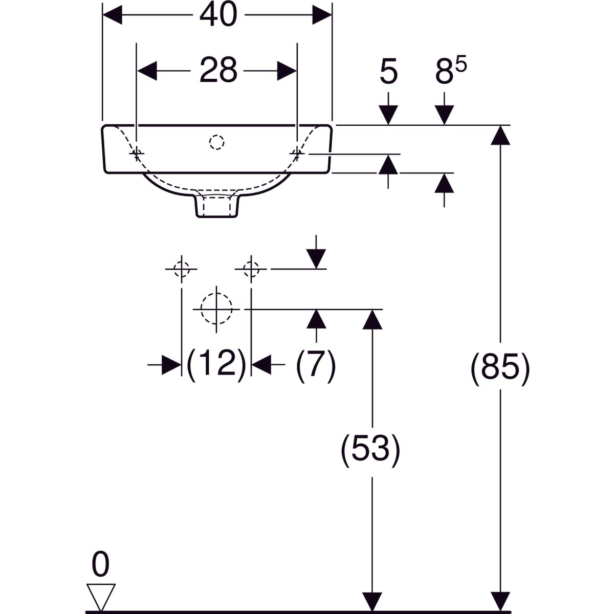 Pesuallas IDO Glow 400 mm Pyöreä vasen - KarelianStore