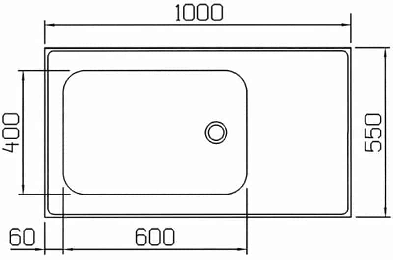 Pesuallas KWC Kalla 1000x550mm rst laskutaso - KarelianStore