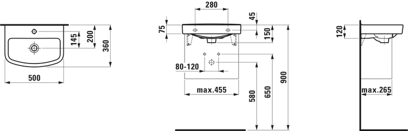 Pesuallas Laufen Kompas 500x360mm - KarelianStore
