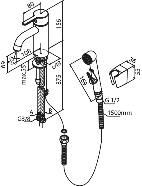 Pesuallashana Damixa Silhouet Bideesuihkulla 7403000 - KarelianStore