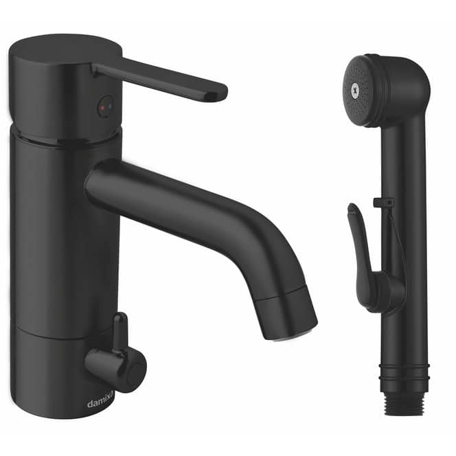 Pesuallashana Damixa Silhouet pesukoneventtiilillä ja Bideesuihkulla mattamusta 74039.61 - KarelianStore