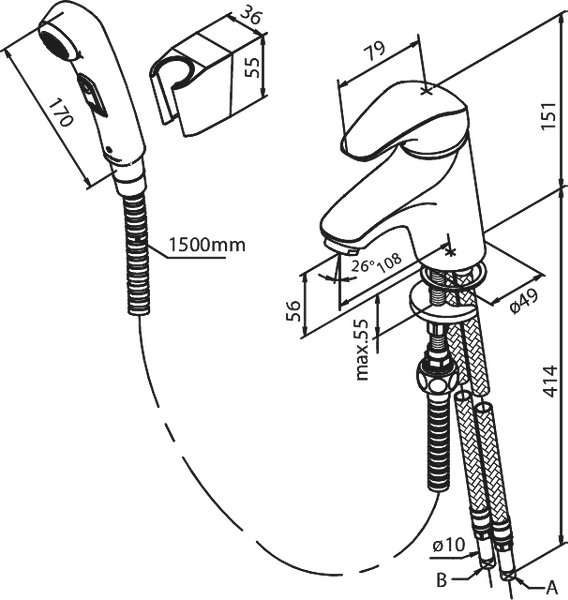 Pesuallashana Damixa Space Bideesuihkulla 1003000 - KarelianStore