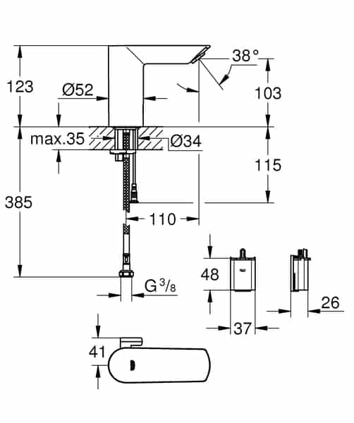 Pesuallashana Grohe 36465000 Bau Cosmo E - KarelianStore