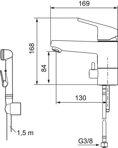Pesuallashana Mora 39308712 LionX pesukoneventtiilillä ja Bideesuihkulla musta - KarelianStore