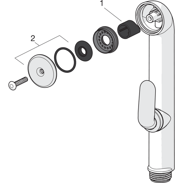 Pesuallashana Oras 1812FG-33 Vega Musta Bidetta-käsisuihkulla - KarelianStore