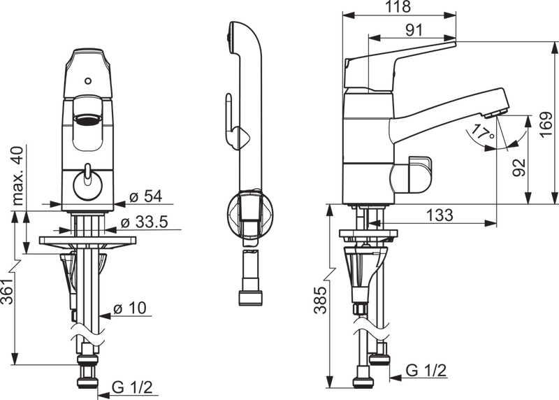 Pesuallashana Oras 1814G Vega PKV Bidetta käsisuihkulla - KarelianStore