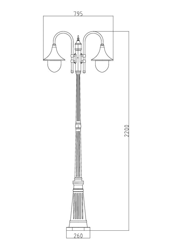 Pihapiirivalaisin Airam Trumpet Pole IP44 E27 Valkoinen - KarelianStore