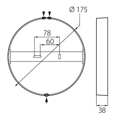 Pinta-asennusvalaisin Airam Ronda II 175 IP20 12W 900lm Valkoinen - KarelianStore