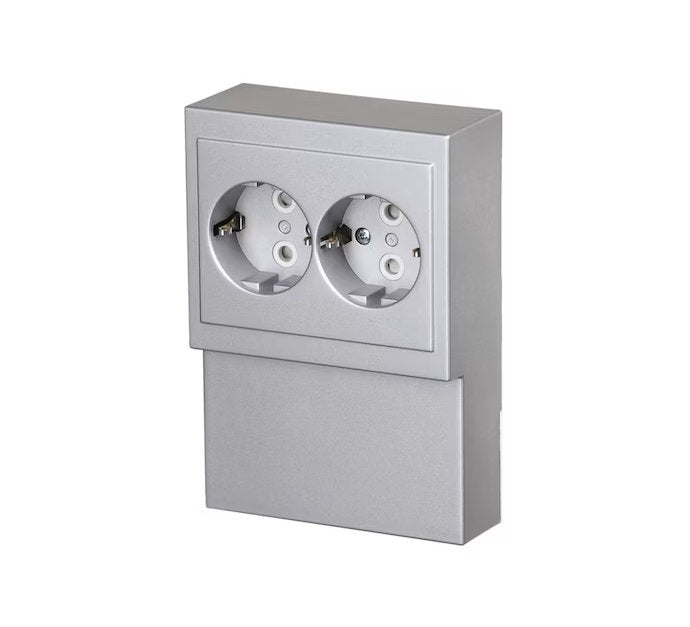 Pistorasia ABB Impressivo 2-osainen 16A IP21 PPJ HL Lista Alumiini - KarelianStore