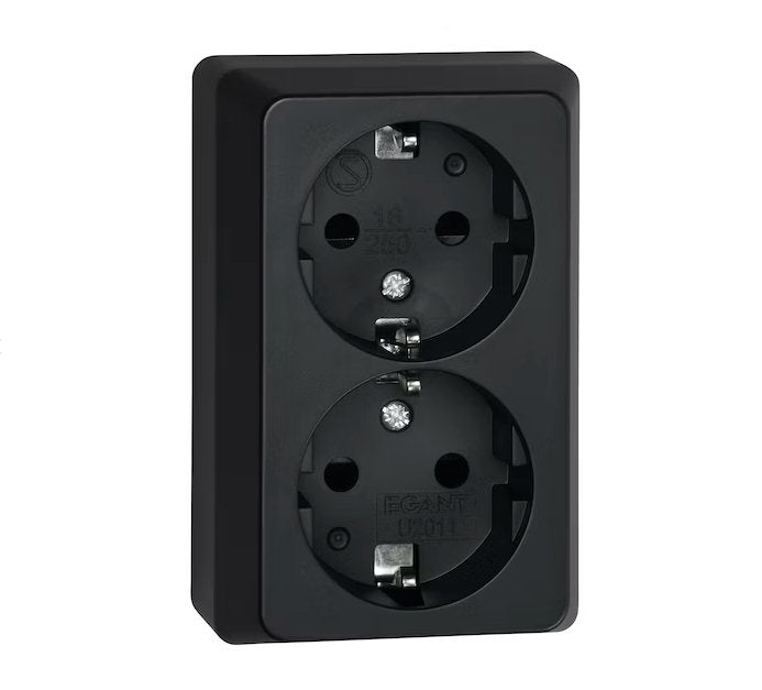 Pistorasia Opal Pinta 2-osainen 16A IP20 PPR Musta - KarelianStore