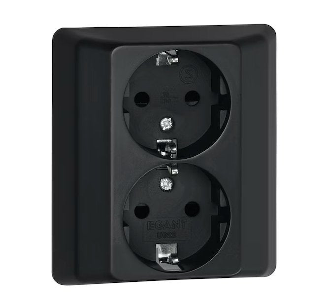 Pistorasia Opal Uppo 2-osainen 16A IP20 UPR Musta - KarelianStore