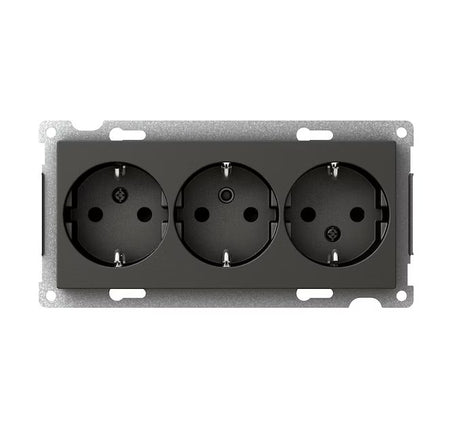 Pistorasia Schneider Electric Exxact 3-osainen 16A IP21 2x UKR Antrasiitti - KarelianStore