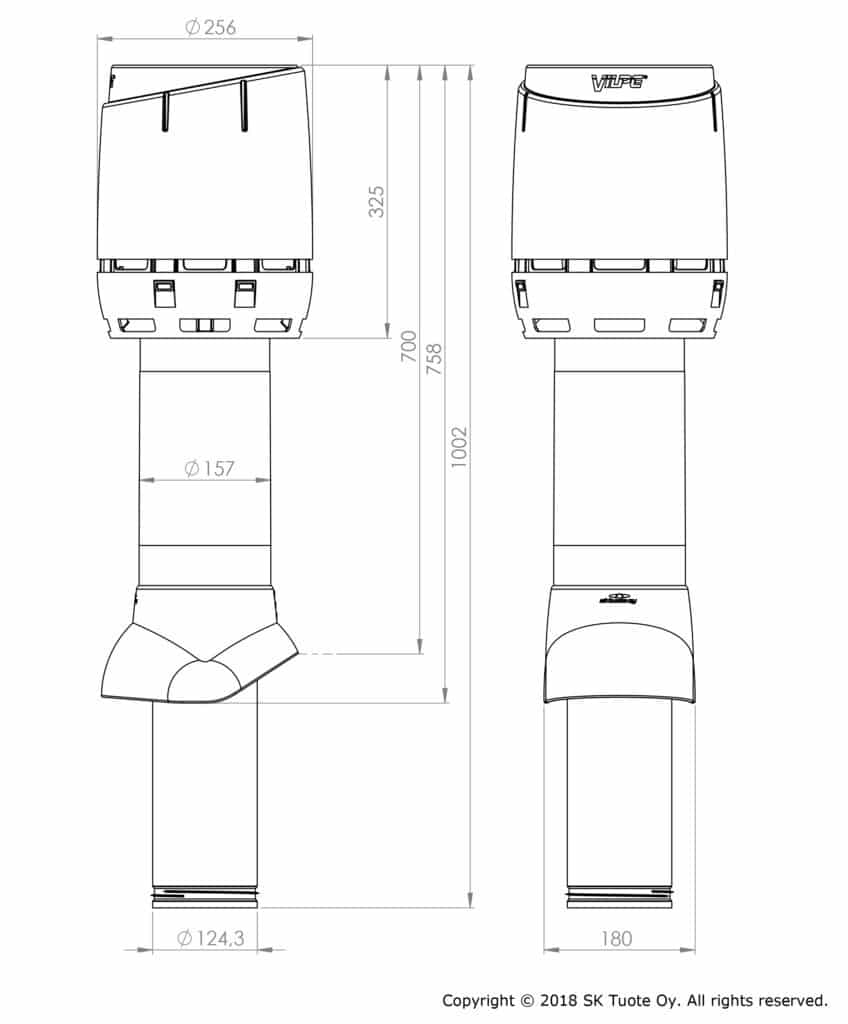 Poistoputki Vilpe Flow 125P/IS/700 Ruskea - KarelianStore