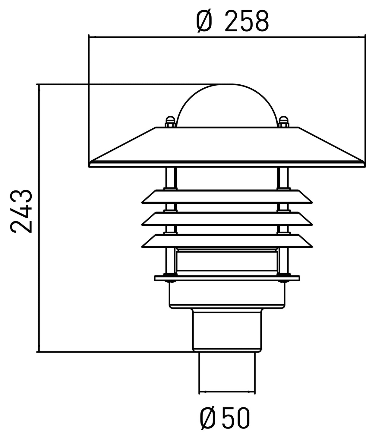 Pylväsvalaisin Ensto Averia AVG01M IP44 75W - KarelianStore