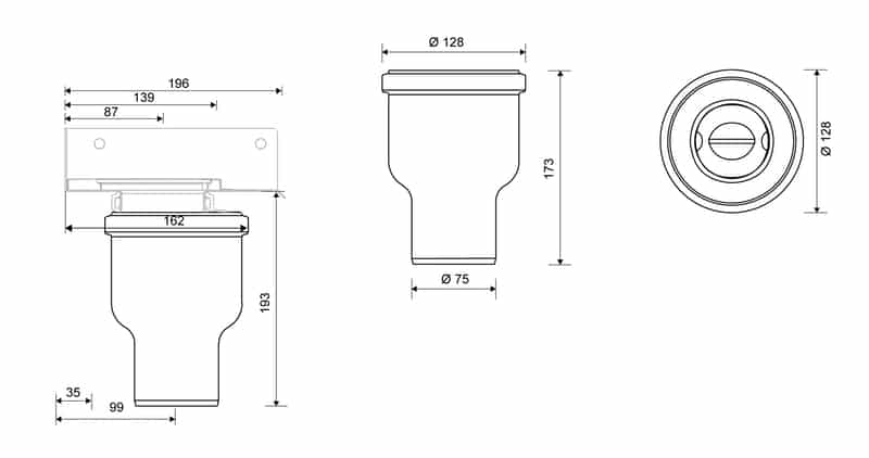 Pystykaivo Kulma Unidrain 2412 75mm - KarelianStore