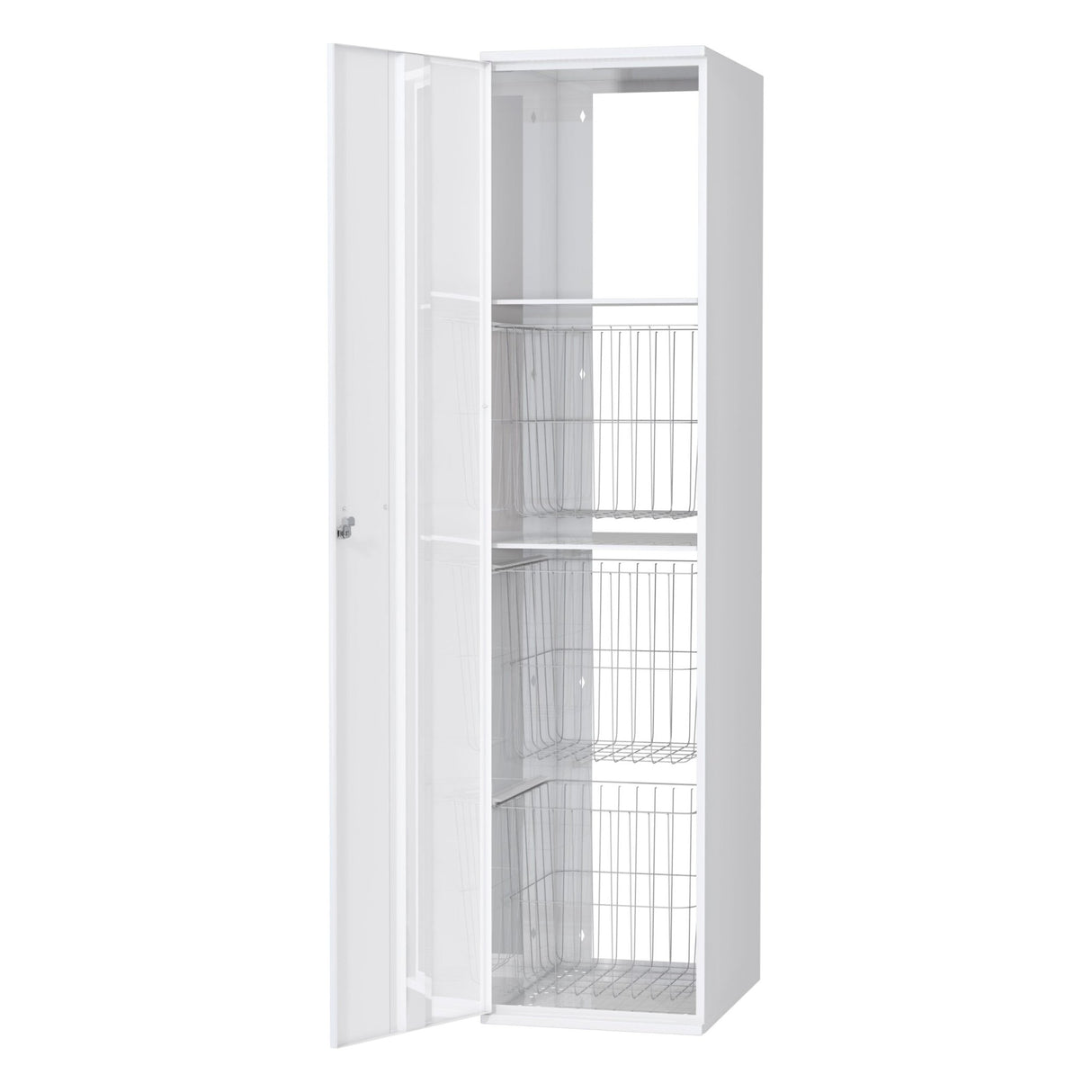 Pyykkikaappi Polaria PYK 400 S530 Vasen Kolmella Korilla Valkoinen - KarelianStore