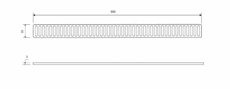 Ritilä Unidrain 1602 Column 600mm Harjattu - KarelianStore
